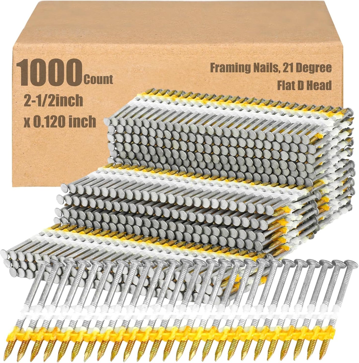 Therwen 21 Degree Framing Nails for Strong Wood Construction