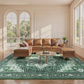 Rugflix 6x9 Area Rug Green - Machine Washable Low-Pile Comfort