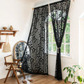 Elegant Black Lace Sheer Curtains for Bedroom and Living Room