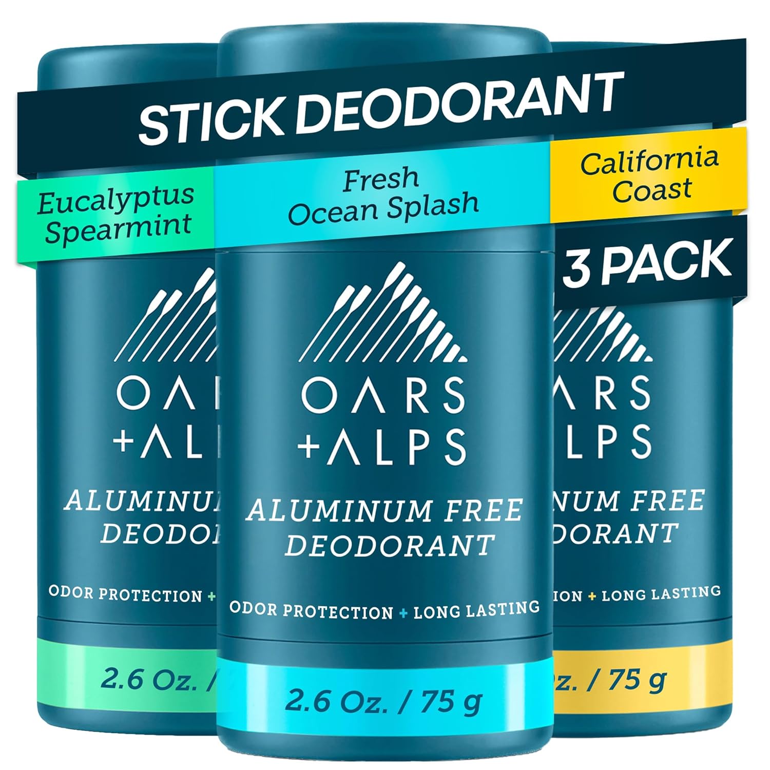 Oars + Alps Aluminum Free Deodorant for Men & Women Variety Pack