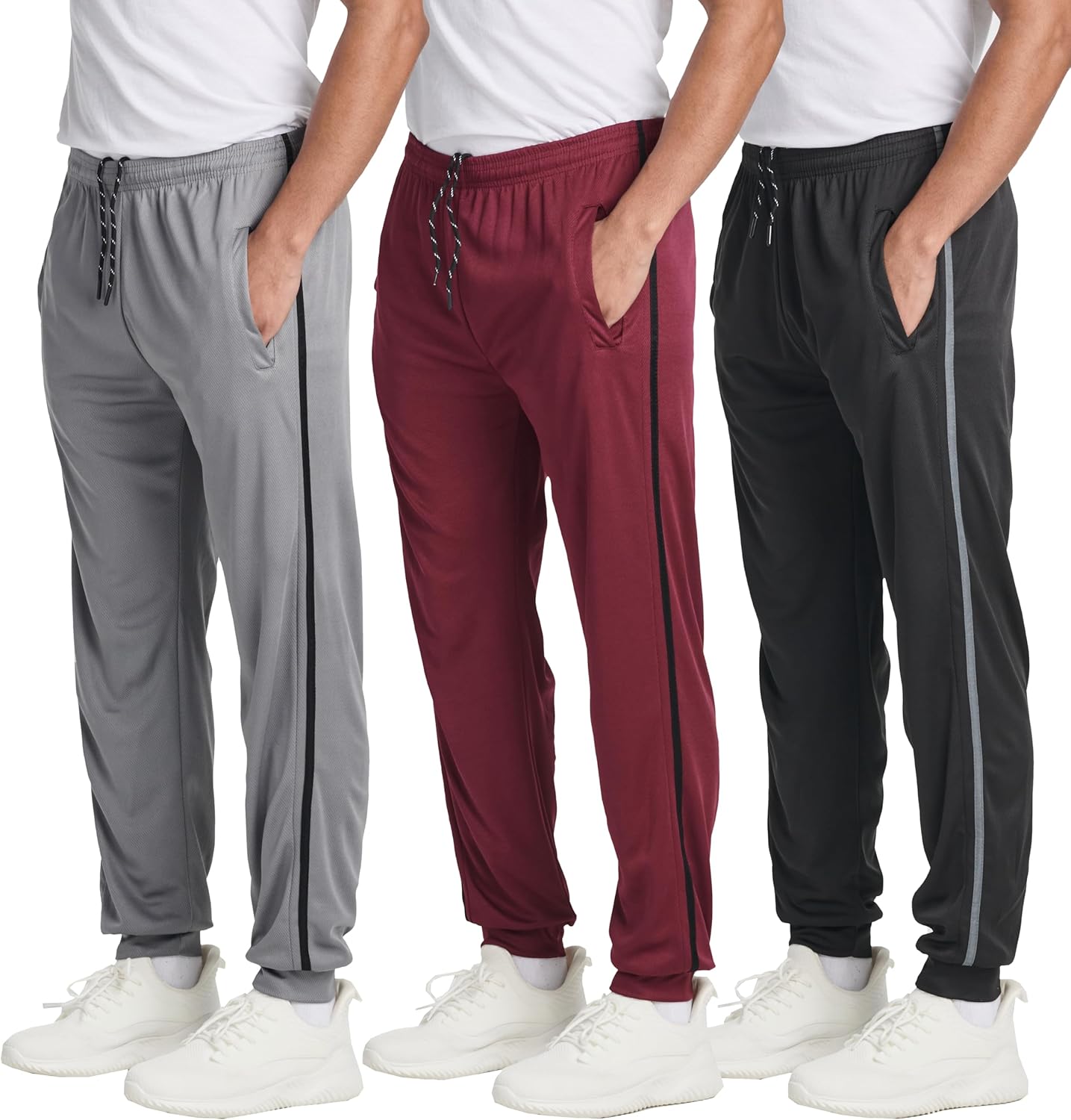 Real Essentials Men's Tech Mesh Jogger Sweatpants for Active Use