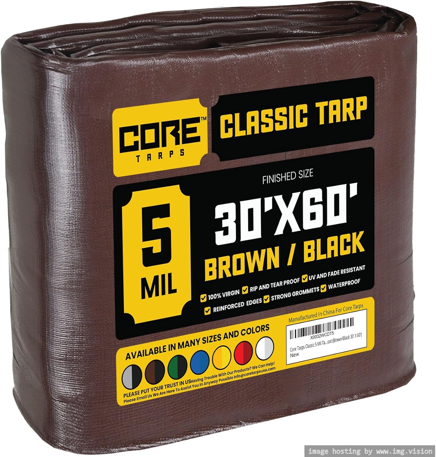 Core Tarps Classic 5 Mil Tarp Cover for All Weather Protection