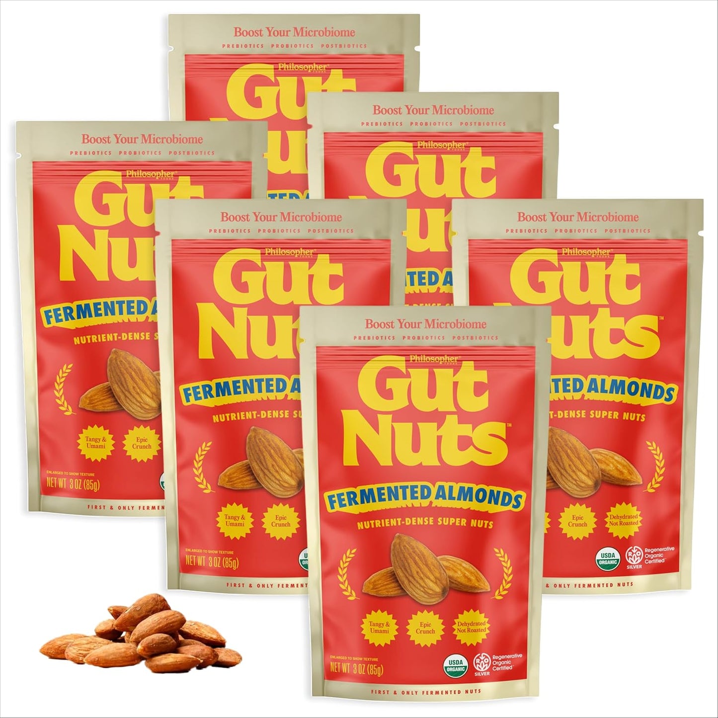 Gut Nuts Fermented Almonds for Gut Health - Crunchy Keto Snack