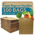 Reli. Paper Grocery Bags w/Handles - Heavy Duty & Large