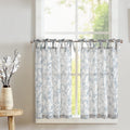 Country Rustic 24 Linen Floral Tier Curtains