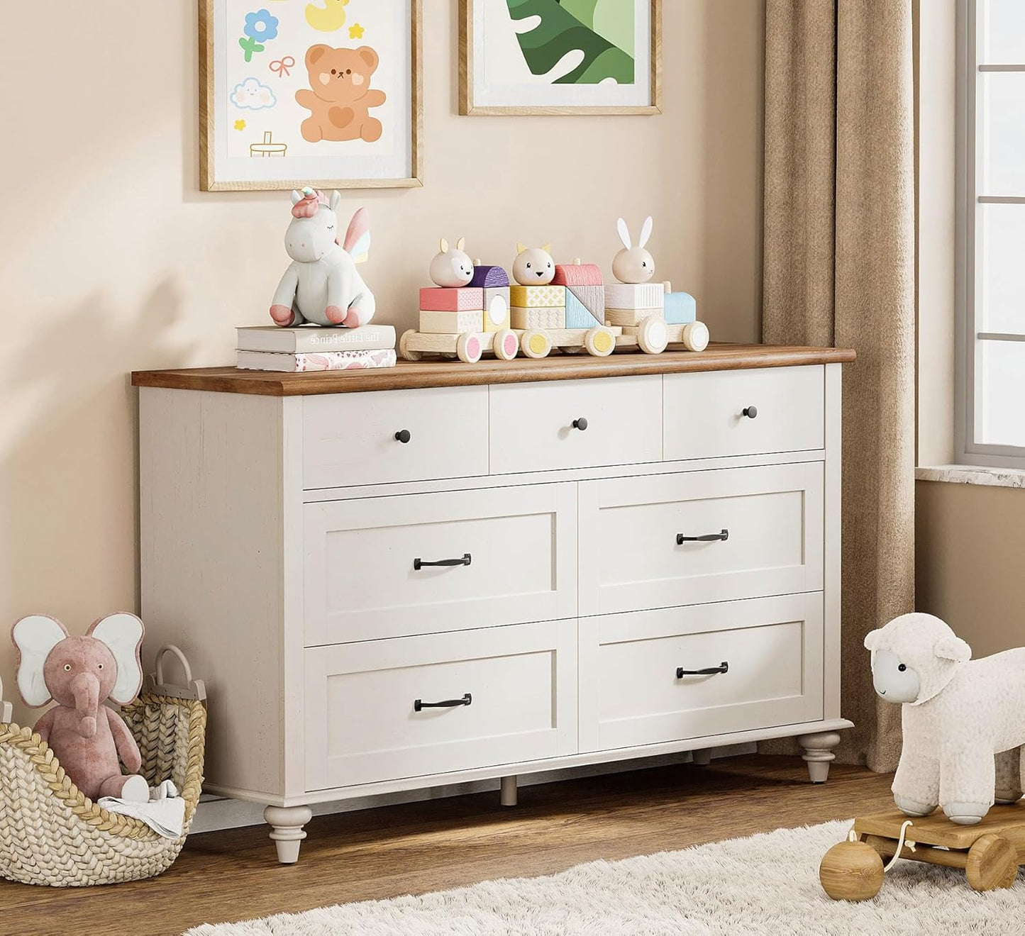 WAMPAT Kids Dresser with 7 Drawers for Bedroom Storage