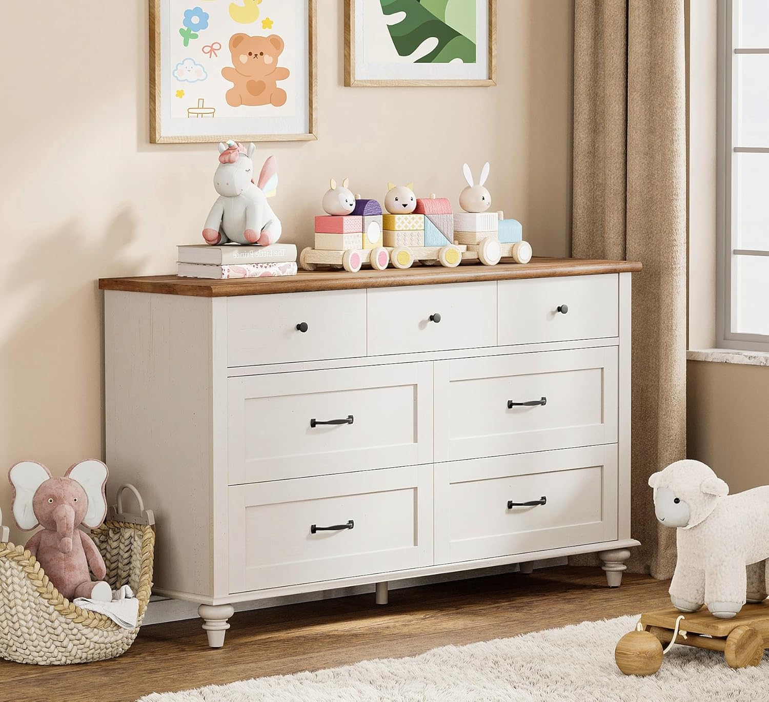 WAMPAT Kids Dresser with 7 Drawers for Bedroom Storage