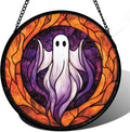 Stained Glass Window Hanging Halloween Suncatcher - Spooky Glow