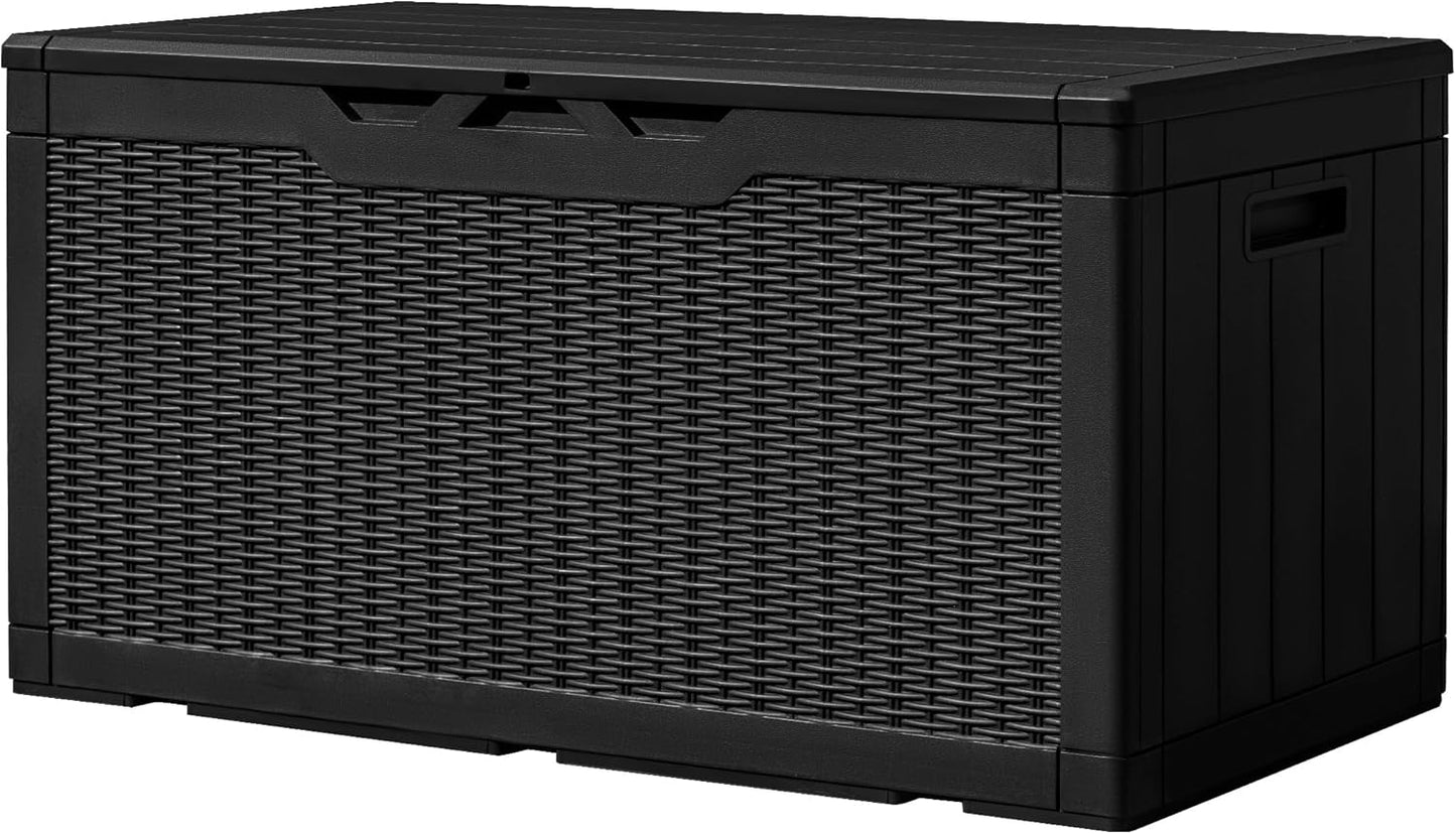 100 Gallon Resin Deck Box for Outdoor Storage and Organization