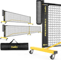 Pickleball Net with Wheels 22ft & 11ft - Portable 2-in-1 Net
