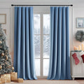 Velvet Blackout Curtains 96 in Slate Blue - Insulated Luxury