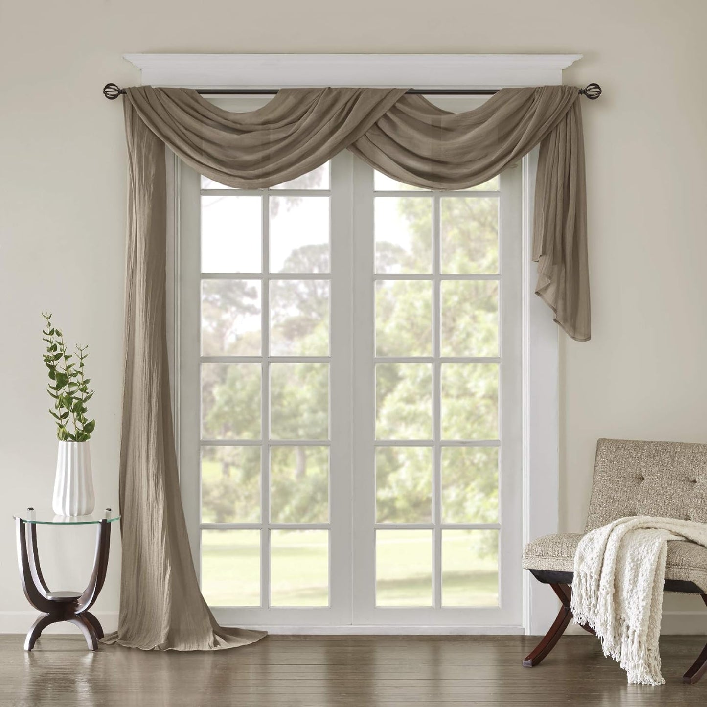 Madison Park Lightweight Sheer Curtain - Elegant Privacy for Bedroom, 42 x 216