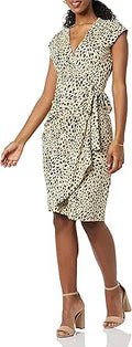 Women's Classic Cap Sleeve Wrap Dress - Comfortable Everyday Fit