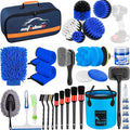 AUTODECO 34Pcs Car Detailing Brush Set - Complete Wash & Interior Kit
