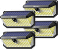 TECKNET 461 LED Solar Outdoor Motion Lights - Bright, Long-Run 4-Pack