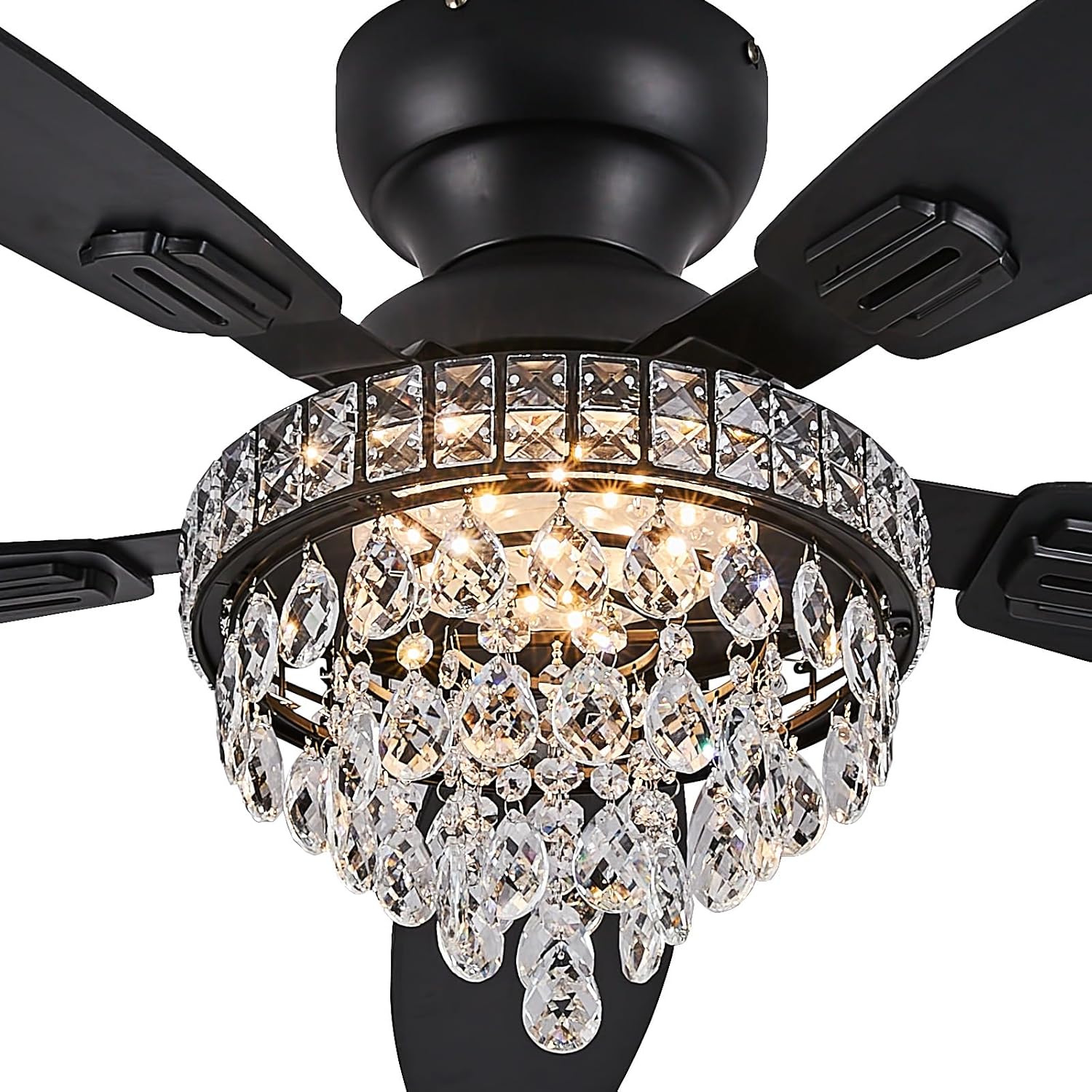 Crystal Ceiling Fan Fandelier with Lights for Modern Homes
