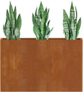 Cor Ten Steel Planter 32x12x24 in Rectangular Box - Rustic