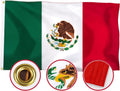Mexico Mexican Flag 5x8 Outdoor Double Sided Embroidered Eagle - Heavy