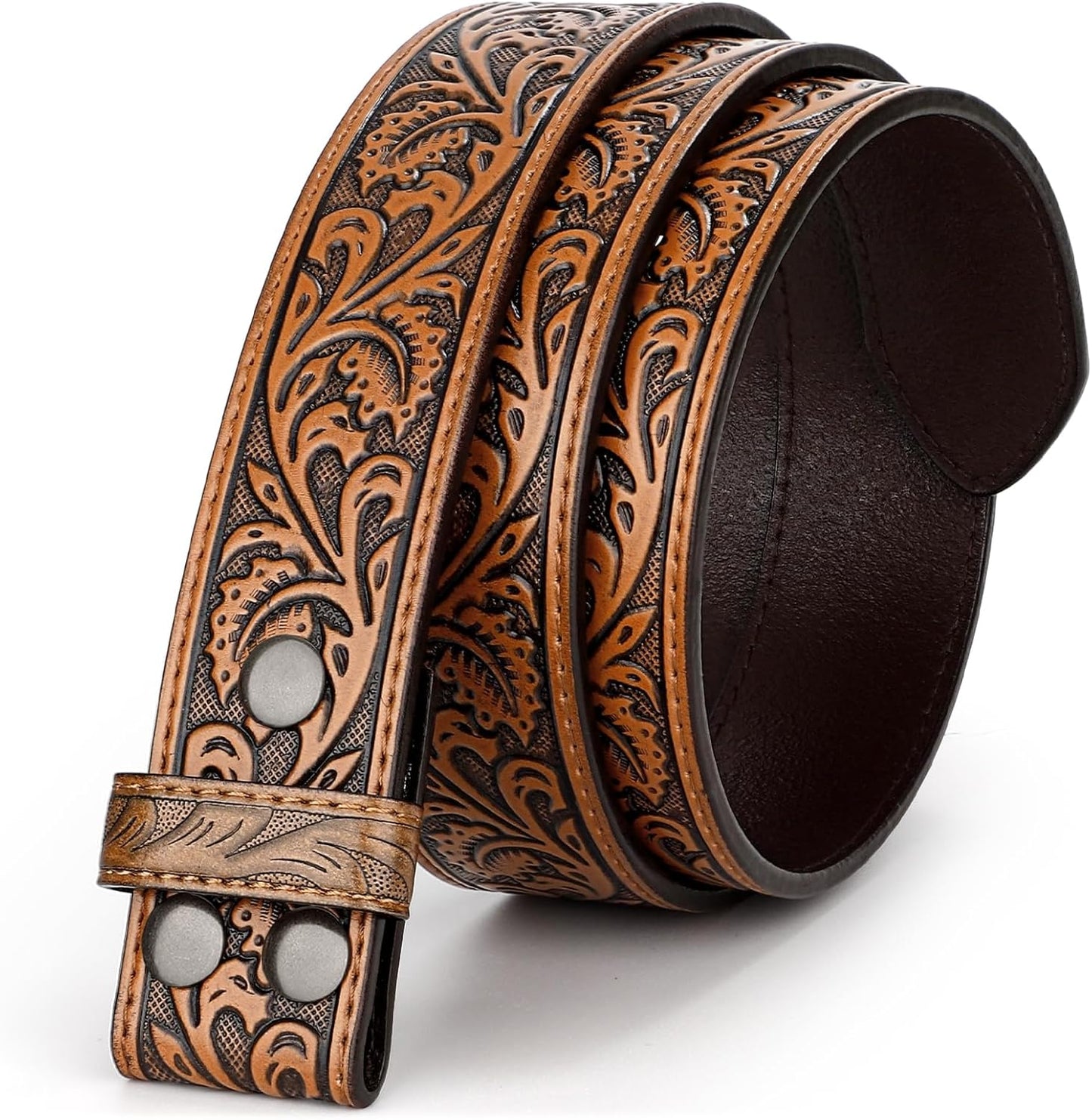 Western Leather Belt Strap for Men Women Cowboy Cowgirl Gifts