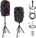 Pyle PA Speaker System 500W Max Output - Portable Bluetooth PA