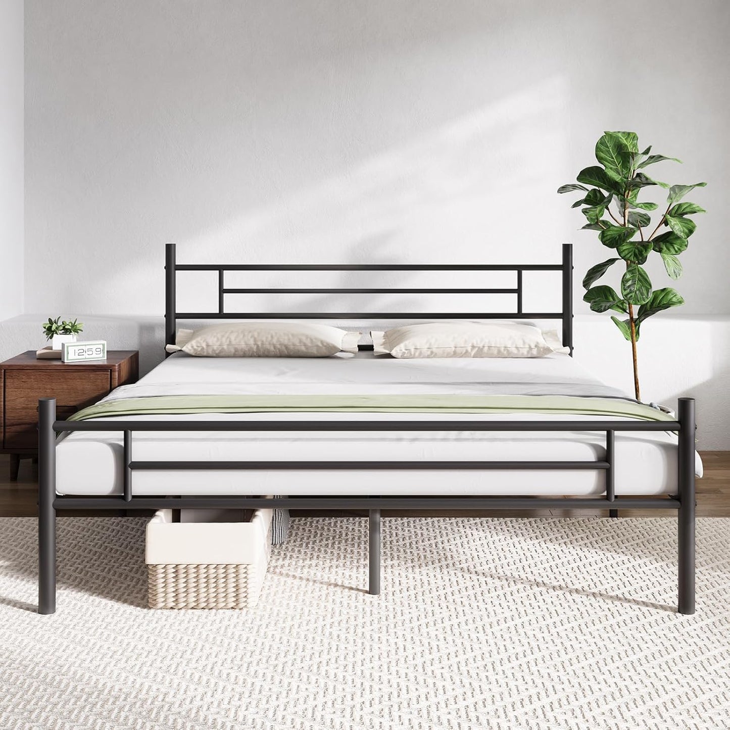 Novilla King Size Bed Frame with Headboard and Footboard Design