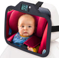 Baby Car Mirror with Temperature Display - Wide Angle Rear Facing