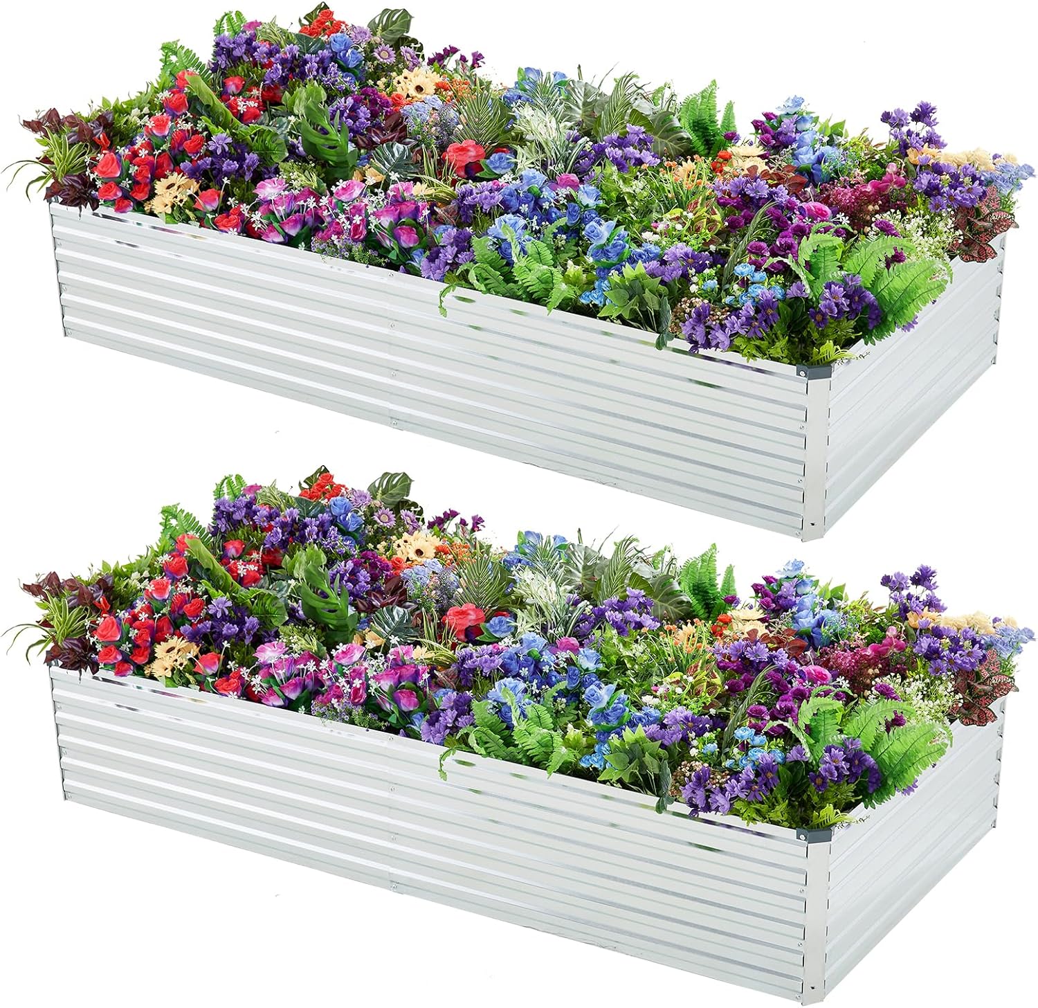 Galvanized Raised Garden Beds Kit for Outdoor Metal Gardening