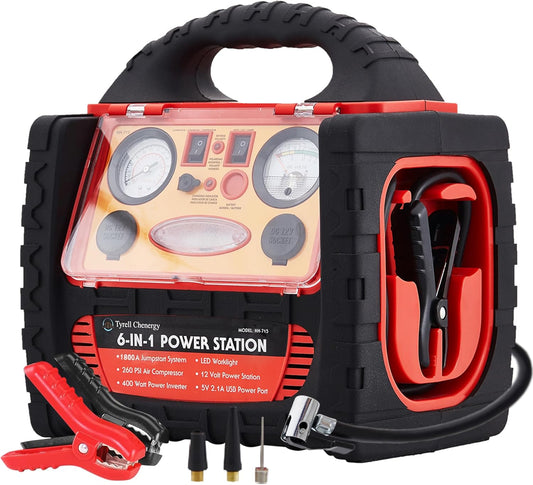 1800A Jump Starter: Portable Power & Tire Inflator