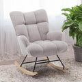 Comfy Teddy Upholstered Rocking Chair - Small Spaces Sherpa Grey