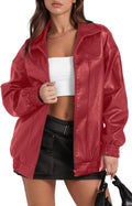 Women's Faux Leather Oversized Motorcycle Jacket - Fall 2025
