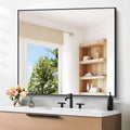 Black Bathroom Mirror for Wall 36x40 in Rectangle Mirror - Modern