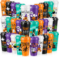 Chuangdi 30 Pack Halloween Plastic Tumblers with Lids for Parties