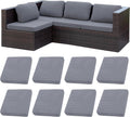 8Pcs Stretch Patio Cushion Covers Grey - Elastic Washable Set