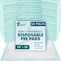 GREEN LIFESTYLE Underpads 30x36 Pack of 50 - Heavy Absorbent Bed Pads
