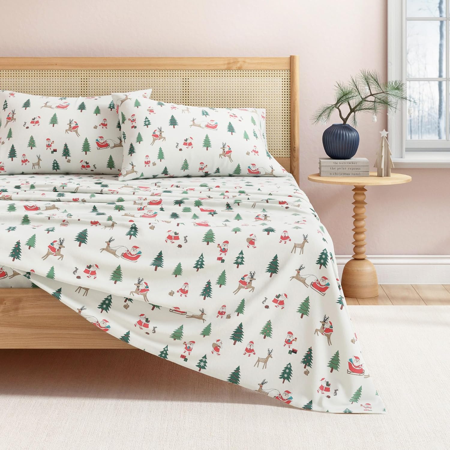 Great Bay Home Christmas Flannel Sheet Set for Cozy Winter Nights