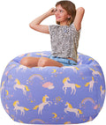 Aubliss Stuffed Animal Bean Bag Storage Chair for Kids' Rooms