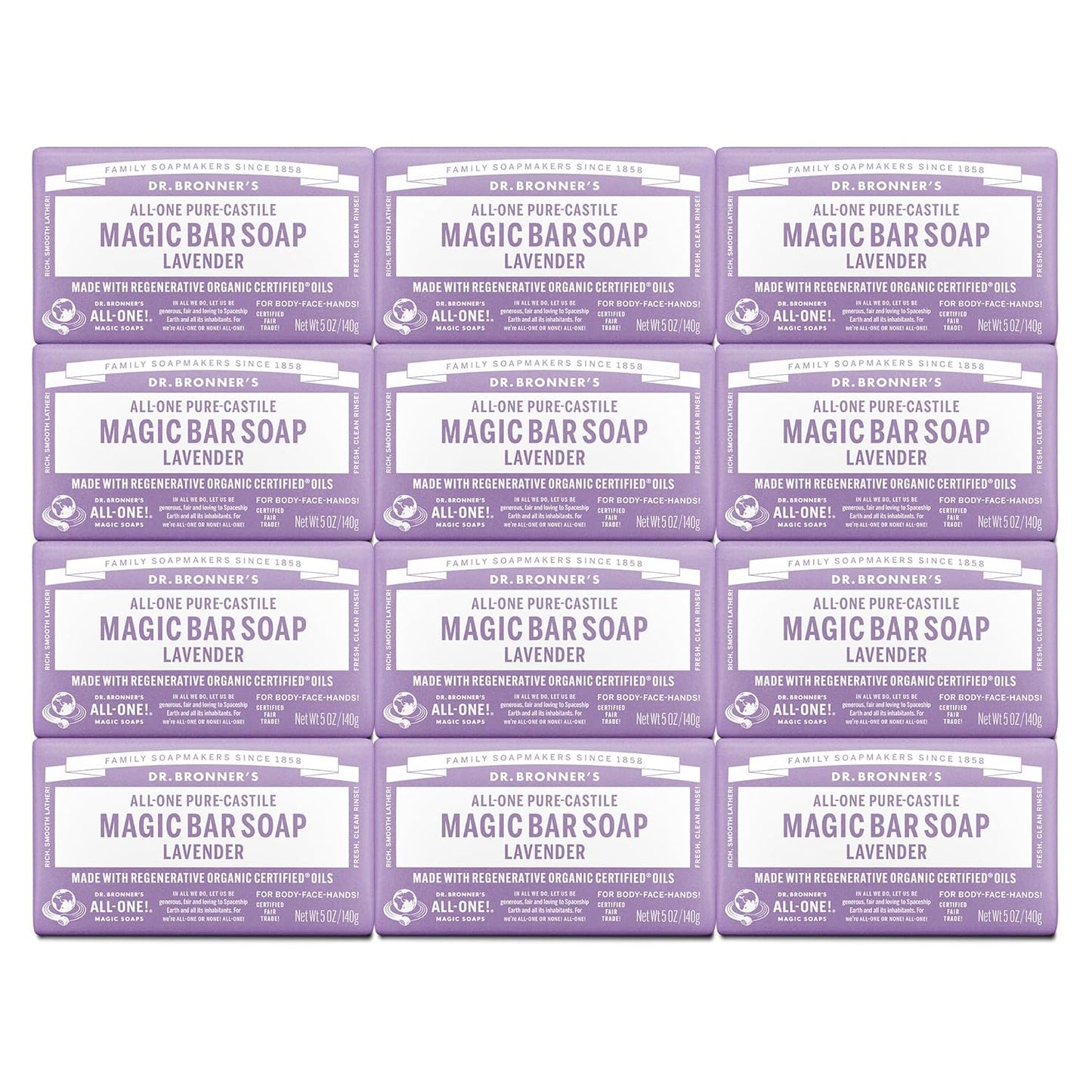 Dr. Bronner's Pure-Castile Magic Bar Soap for Gentle Cleansing