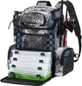 Piscifun Fishing Tackle Backpack with Rod Holders & 4 Tackle Boxes