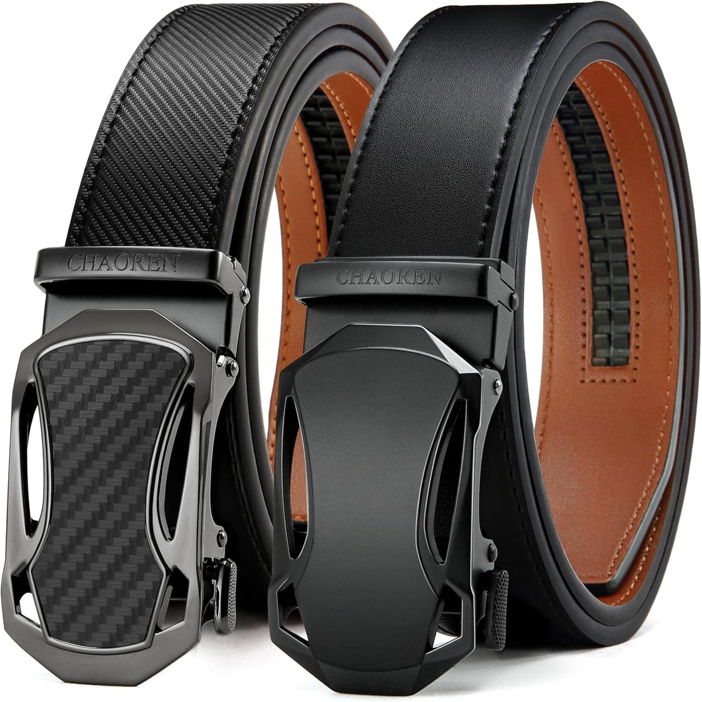 CHAOREN Leather Ratchet Belt for Men - Customizable Fit Style