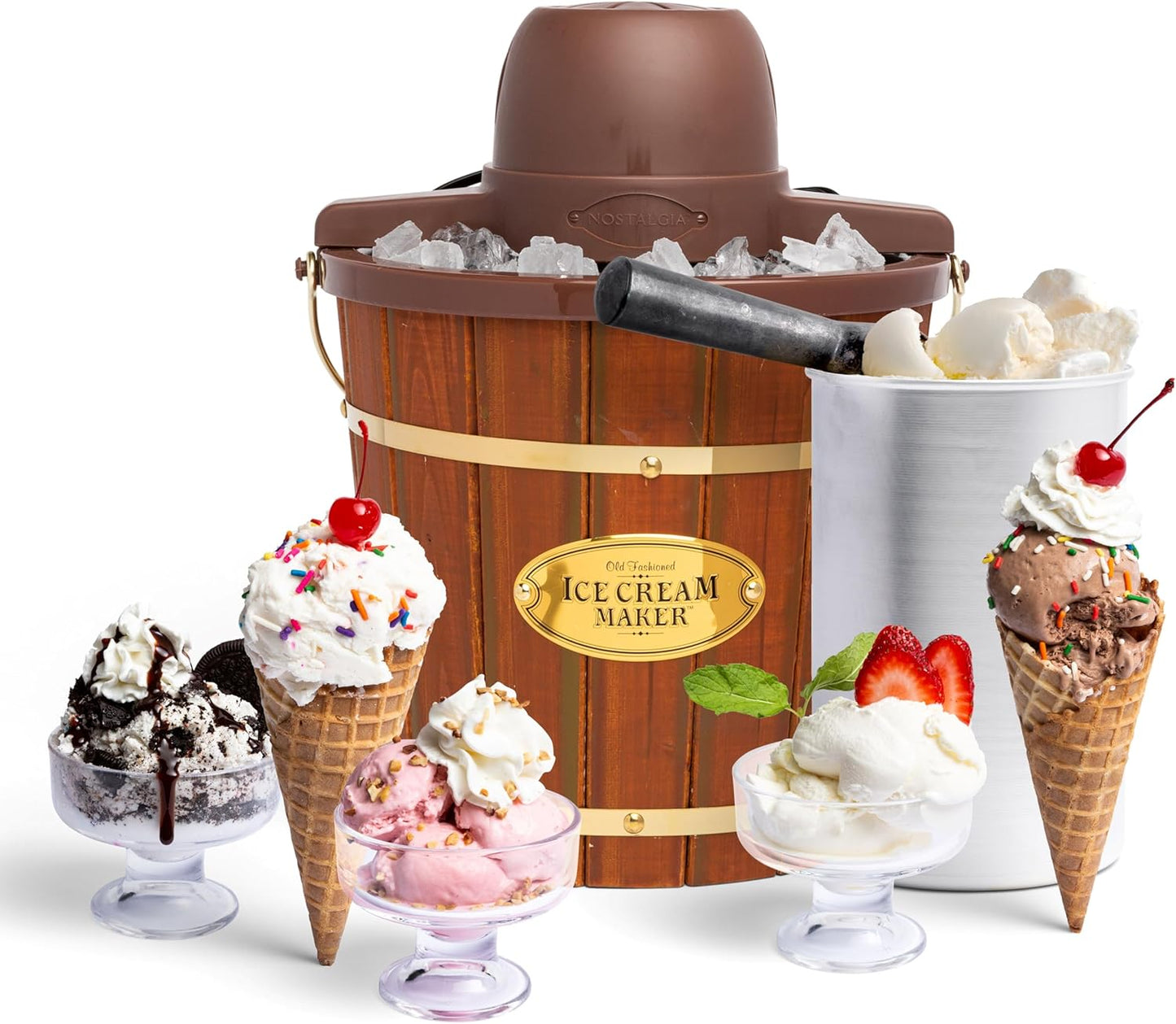 Nostalgia Electric Ice Cream Maker for Homemade Frozen Treats