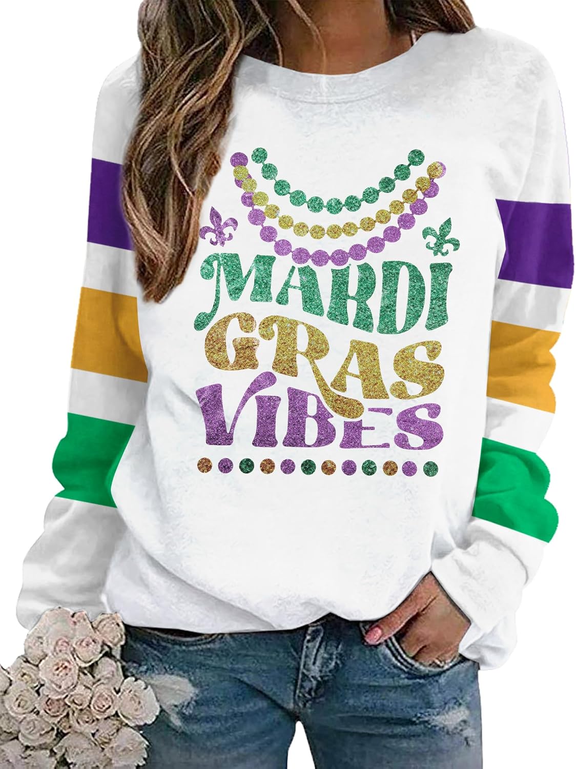 Mardi Gras Long Sleeve Tee - Festive & Fun!