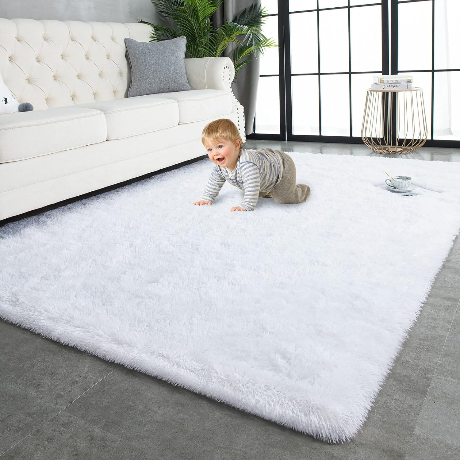 Super Soft Shaggy Rugs for Living Room and Bedroom Decor