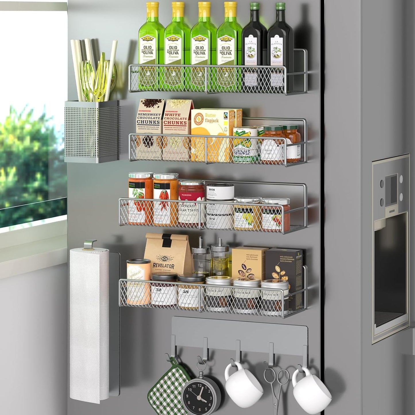 Magnetic Spice Rack for Refrigerator - 7 Pack Kitchen Organizer