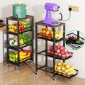 Fruit Vegetable Storage Basket 4-Tier Pull-Out Cart - Large Capacity