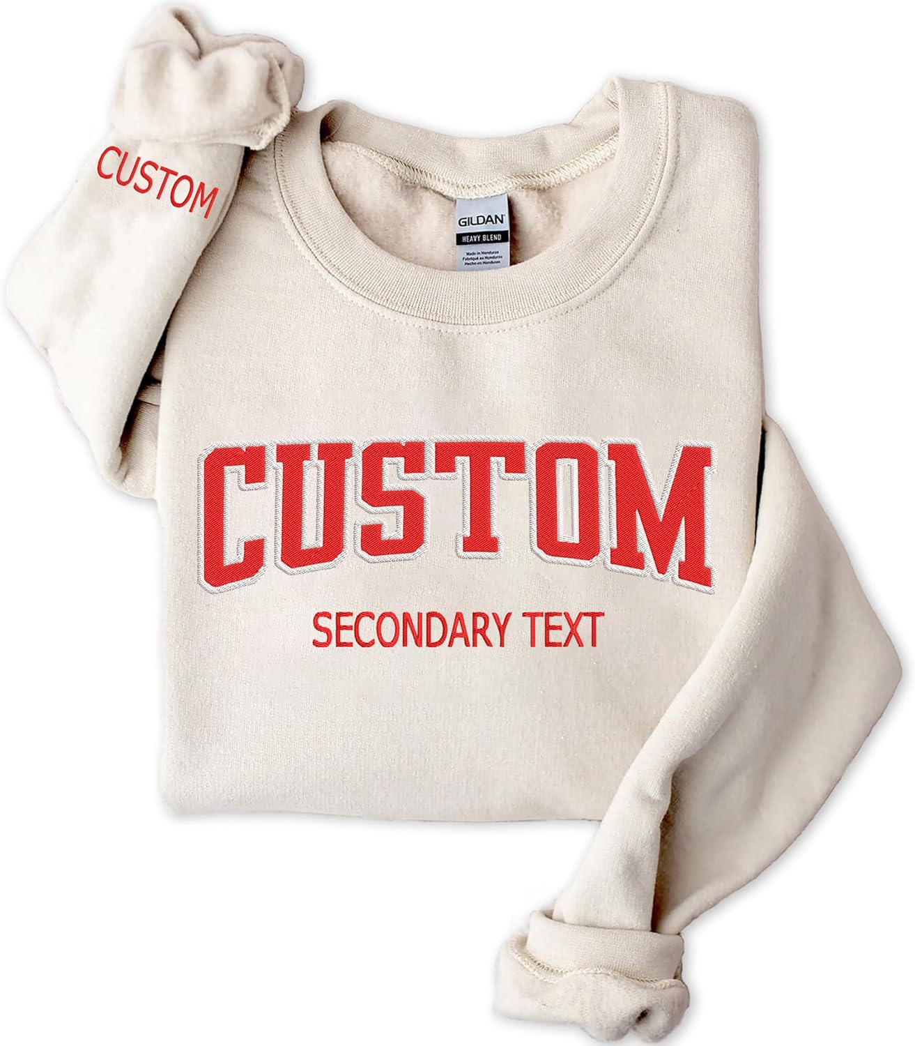 Personalized Embroidered Sweatshirt - Custom Text - NAZENTI