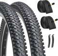 Hycline 2-Pack Mountain Bike Tires Set with Tubes and Levers - Durable