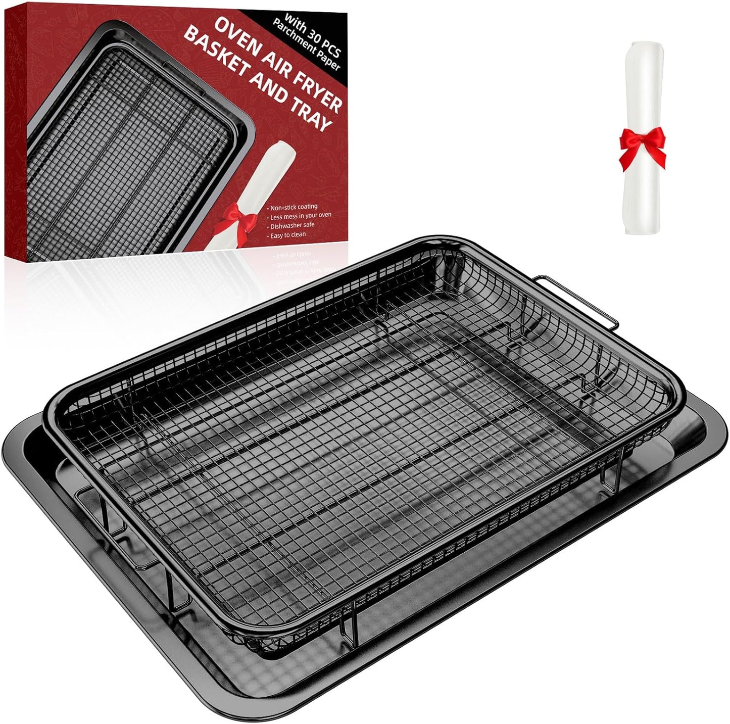 Air Fryer Pans for Oven with 30 PCS Parchment Papers Set