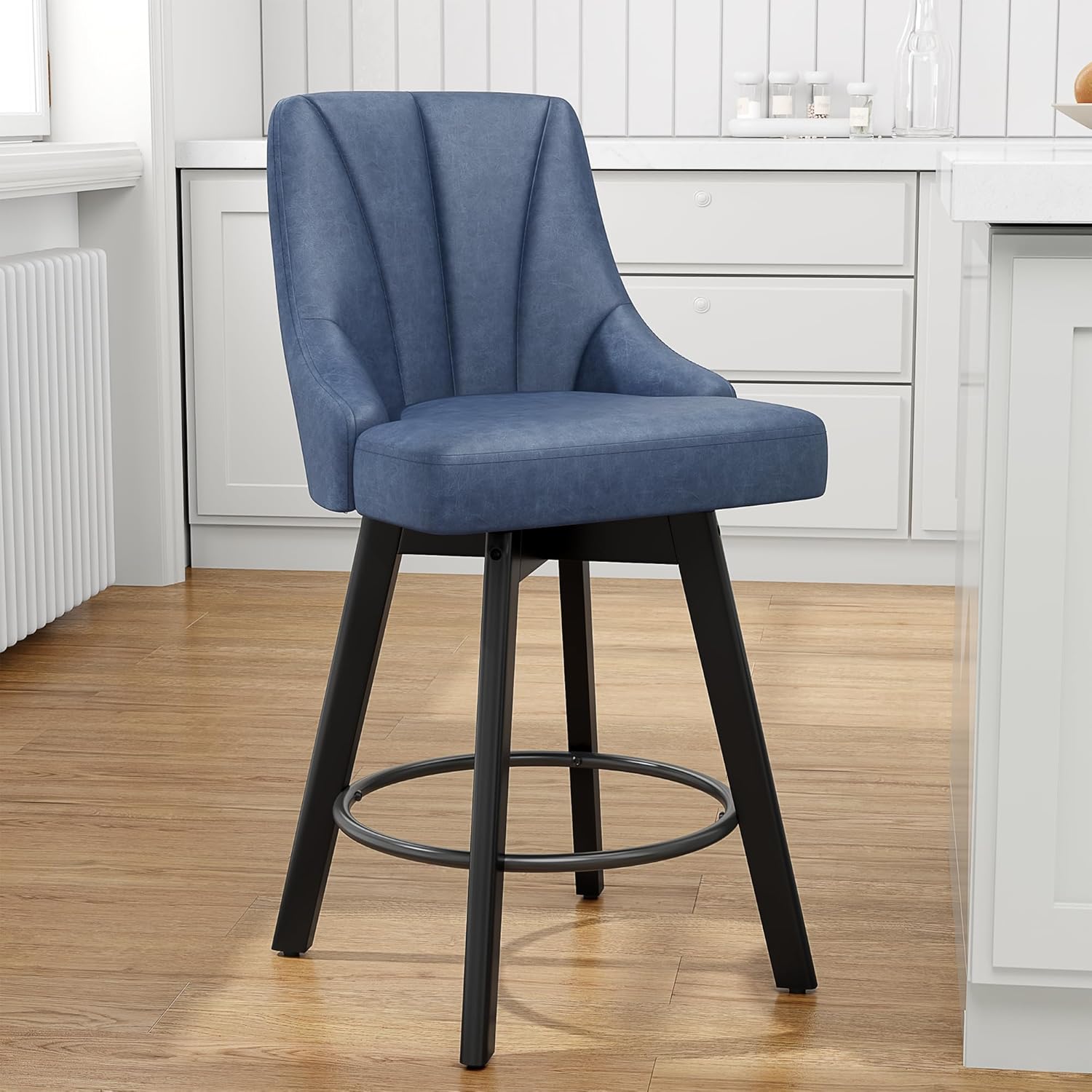 Swivel Bar Stools with Backs for Kitchen Island and Home Bar