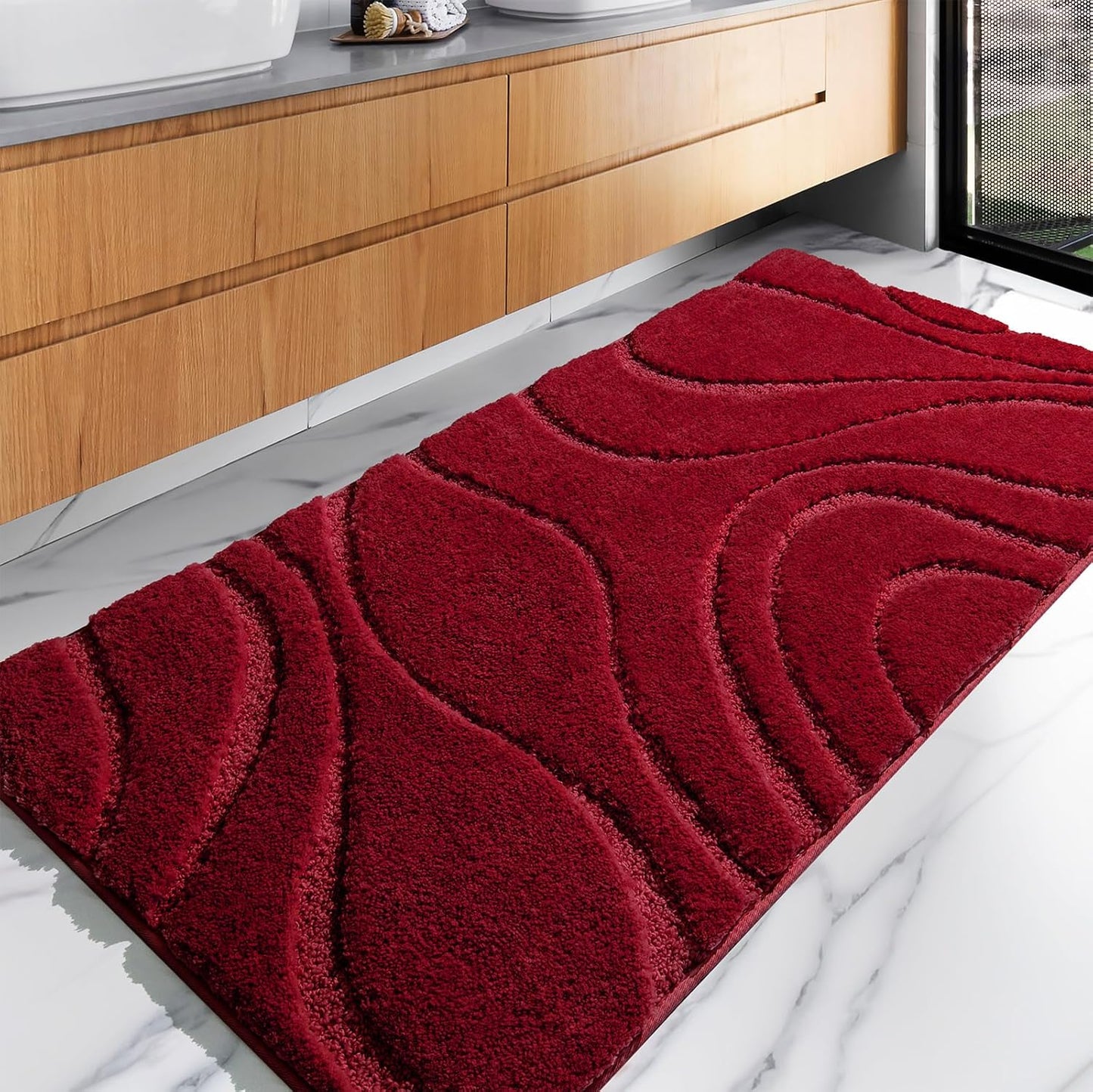 EXDE Soft Plush Shaggy Microfiber Bath Rug Non Slip Mat 24x47