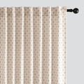 MIULEE Decorative Back Tab Linen Curtains with Geometric Pattern